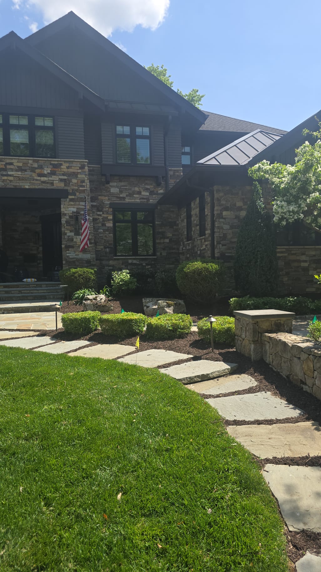 Contemporary Black Home Landscape - Residential landscaping project